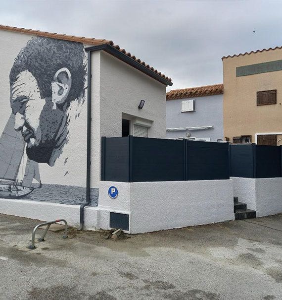 Clôtures résidentielles pleine en aluminium