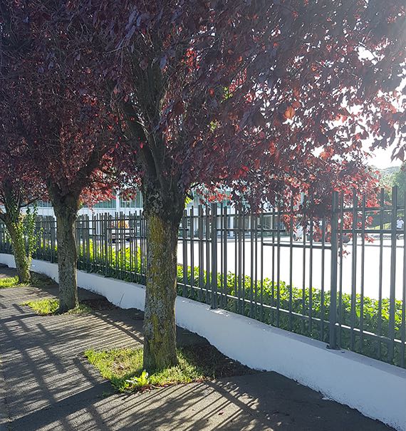 Clôture barreaudée moderne